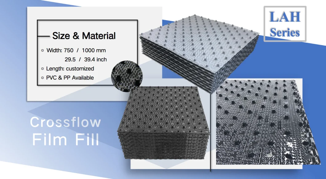 Low Noise Cross Flow Film Fills/Fills/Filler/Filter/Infill for Cooling Tower