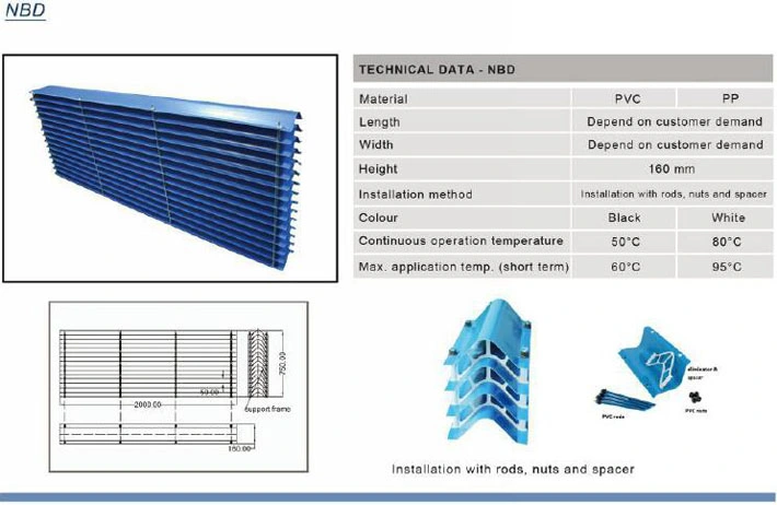 Blade Type PVC Drift Eliminator for Industrial Cooling Tower
